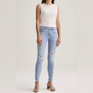 AGOLDE Sophie Ankle Distressed Light Wash Skinny Jean US 28 $158